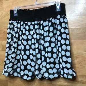 My Michelle Medium Black Lined Skirt w/Polkadots